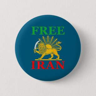 Iran Iranische Flagge Löwe Rücken Kunstwerk Button