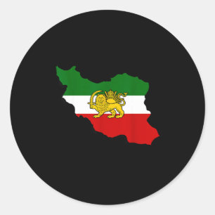 Iran Karte Löwe Und Sonne Persisch Pahlavi-Flagge Runder Aufkleber