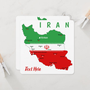 Iran Karte mit Flagge und Emblem