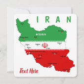 Iran Karte mit Flagge und Emblem (Vorderseite)