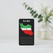 Iran Karte mit Flagge und Emblem (Stehend Vorderseite)