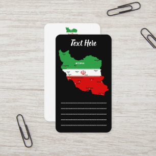 Iran Karte mit Flagge und Emblem
