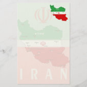 Iran Karte mit Flagge und Emblem (Vorderseite)