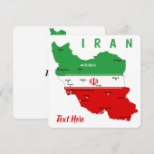 Iran Karte mit Flagge und Emblem (Vorne/Hinten)