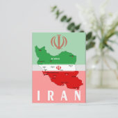 Iran Karte mit Flagge und Emblem (Stehend Vorderseite)