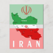 Iran Karte mit Flagge und Emblem (Vorderseite)