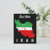 Iran Karte mit Flagge und Emblem (Stehend Vorderseite)