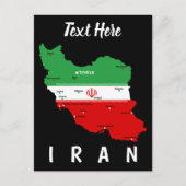 Iran Karte mit Flagge und Emblem (Vorderseite)