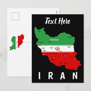 Iran Karte mit Flagge und Emblem