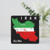 Iran Karte mit Flagge und Emblem (Stehend Vorderseite)