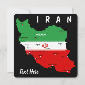 Iran Karte mit Flagge und Emblem (Vorderseite)