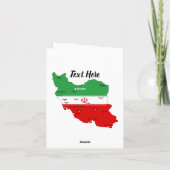 Iran Karte mit Flagge und Emblem (Rückseite)