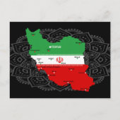 Iran Karte mit Flagge und Emblem (Vorderseite)
