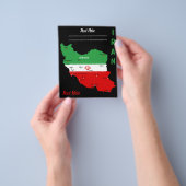 Iran Karte mit Flagge und Emblem (Gruppe)
