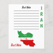 Iran Karte mit Flagge und Emblem (Hinten)