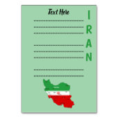 Iran Karte mit Flagge und Emblem (Rückseite)