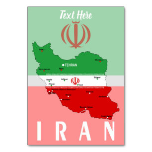 Iran Karte mit Flagge und Emblem