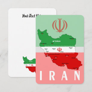 Iran Karte mit Flagge und Emblem
