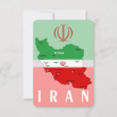 Iran Karte mit Flagge und Emblem (Vorderseite)
