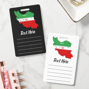 Iran Karte mit Flagge und Emblem Ausweis
