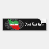 Iran Karte mit Flagge und Emblem Autoaufkleber (Vorne)