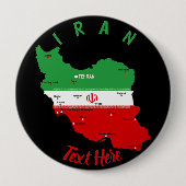 Iran Karte mit Flagge und Emblem Button (Vorderseite)