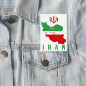 Iran Karte mit Flagge und Emblem Button (Insitu)