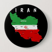 Iran Karte mit Flagge und Emblem Button (Vorderseite)