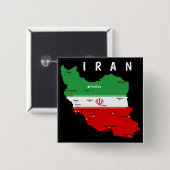 Iran Karte mit Flagge und Emblem Button (Vorne & Hinten)