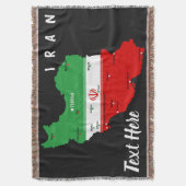 Iran Karte mit Flagge und Emblem Decke (Vorderseite Vertikal)