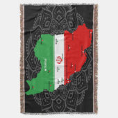 Iran Karte mit Flagge und Emblem Decke (Vorderseite Vertikal)