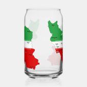 Iran Karte mit Flagge und Emblem Dosenglas (Links)