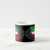 Iran Karte mit Flagge und Emblem Espressotasse (Vorderseite)