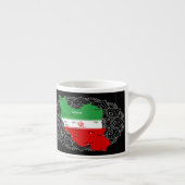 Iran Karte mit Flagge und Emblem Espressotasse (Rechts)