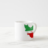 Iran Karte mit Flagge und Emblem Espressotasse (Vorderseite Rechts)