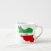 Iran Karte mit Flagge und Emblem Espressotasse (Rechts)