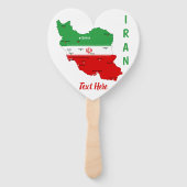 Iran Karte mit Flagge und Emblem Fächer (Rückseite)