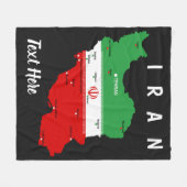 Iran Karte mit Flagge und Emblem Fleecedecke (Vorderseite (Horizontal))