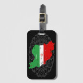 Iran Karte mit Flagge und Emblem Gepäckanhänger (Vorderseite Vertikal)