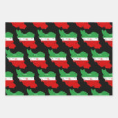 Iran Karte mit Flagge und Emblem Geschenkpapier Set (Vorderseite 3)