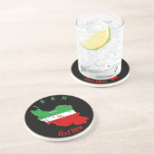 Iran Karte mit Flagge und Emblem Getränkeuntersetzer (Seite)