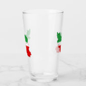 Iran Karte mit Flagge und Emblem Glas (Links)