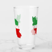 Iran Karte mit Flagge und Emblem Glas (Links)