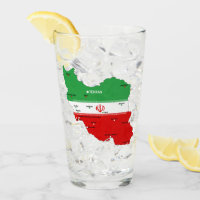 Iran Karte mit Flagge und Emblem