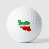 Iran Karte mit Flagge und Emblem Golfball (Vorderseite)