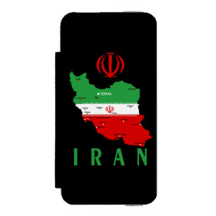 Iran Karte mit Flagge und Emblem Incipio Watson™ iPhone 5 Geldbörsen Hülle