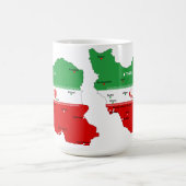 Iran Karte mit Flagge und Emblem Kaffeetasse (Mittel)