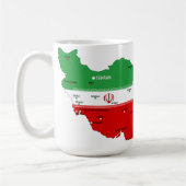 Iran Karte mit Flagge und Emblem Kaffeetasse (Links)
