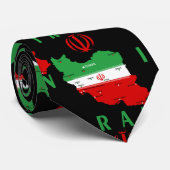 Iran Karte mit Flagge und Emblem Krawatte (Gerollt)