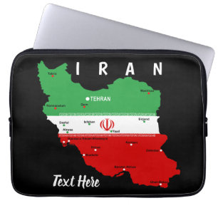 Iran Karte mit Flagge und Emblem Laptopschutzhülle